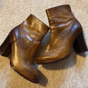 Brown Leather Ankle Boots